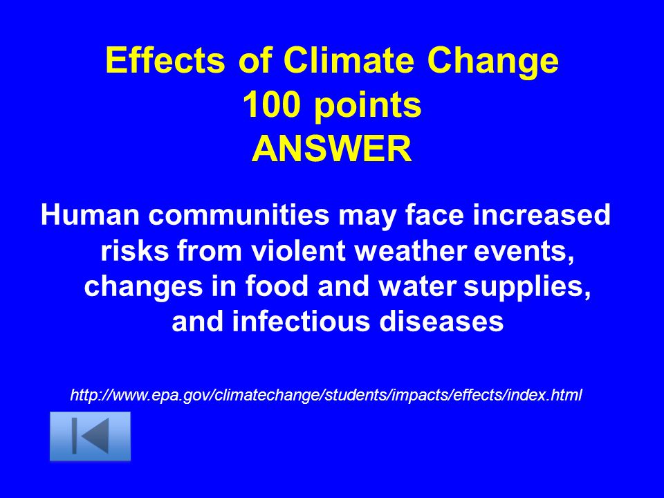 Effects of Climate Change 100 points ANSWER
