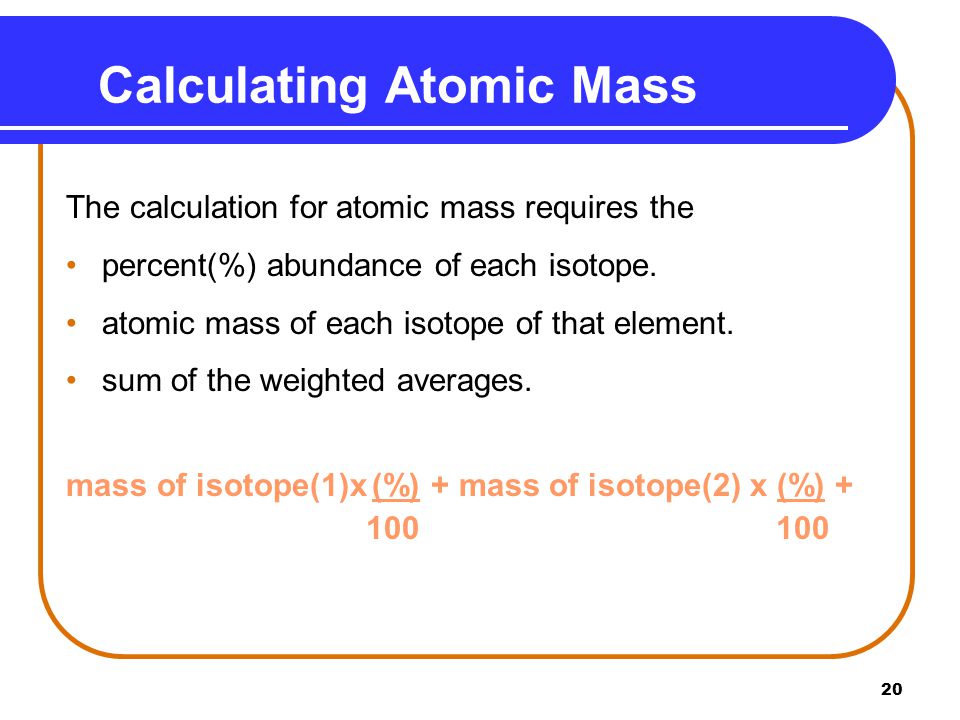 Calculating Atomic Mass