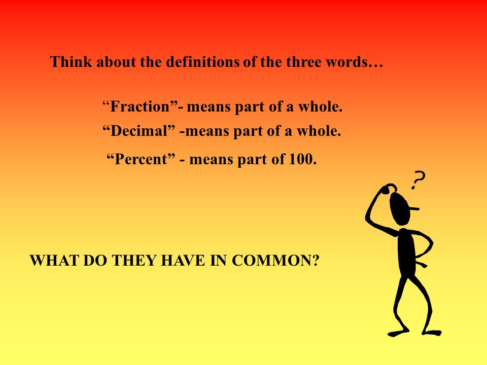 Think about the definitions of the three words…