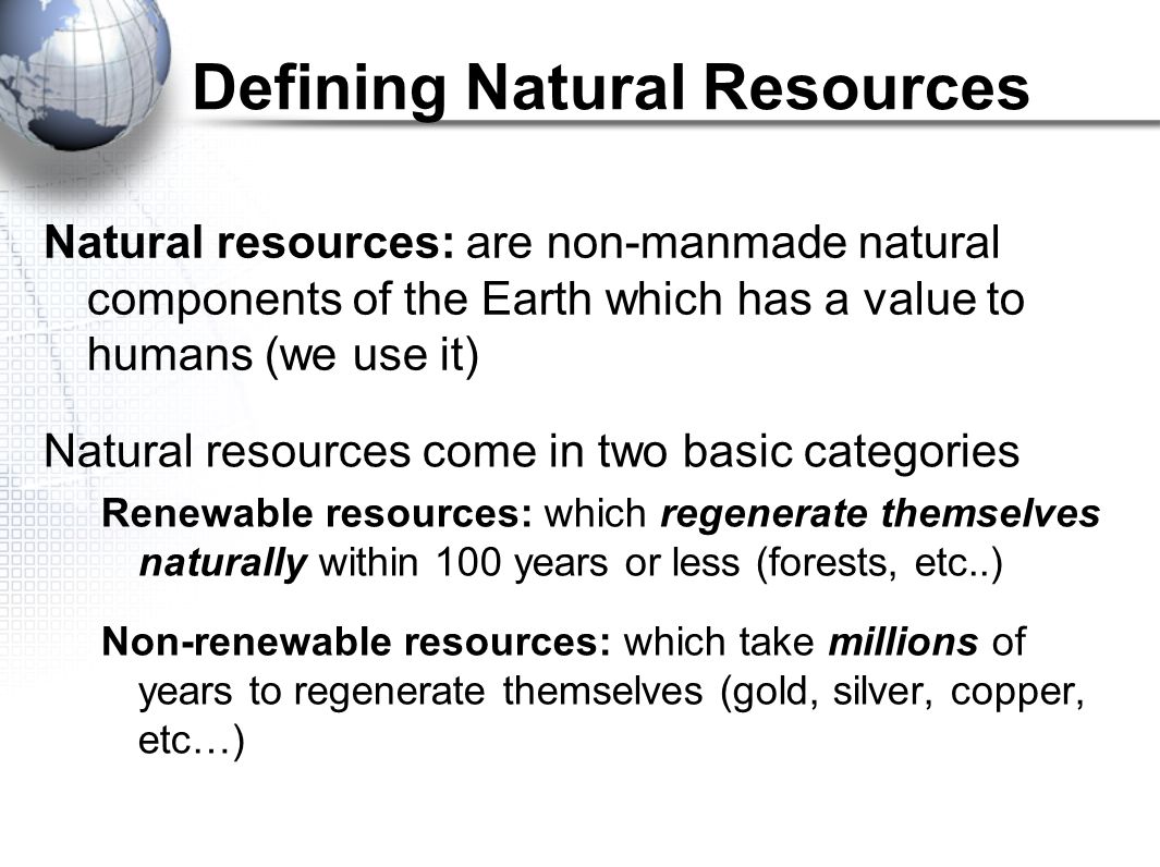 Defining Natural Resources