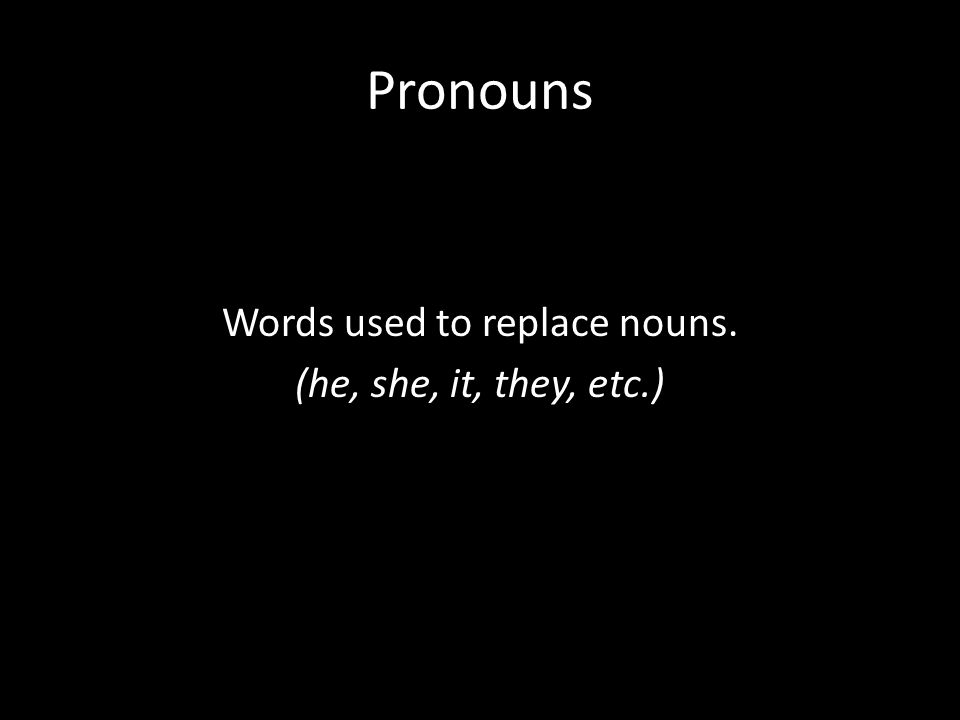 Words used to replace nouns.