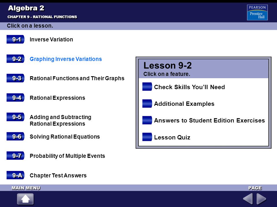 Lesson 9-2 Algebra Check Skills You’ll Need 9-4