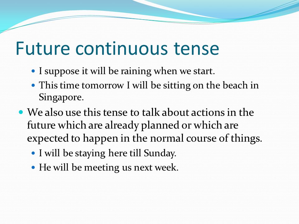Future continuous tense