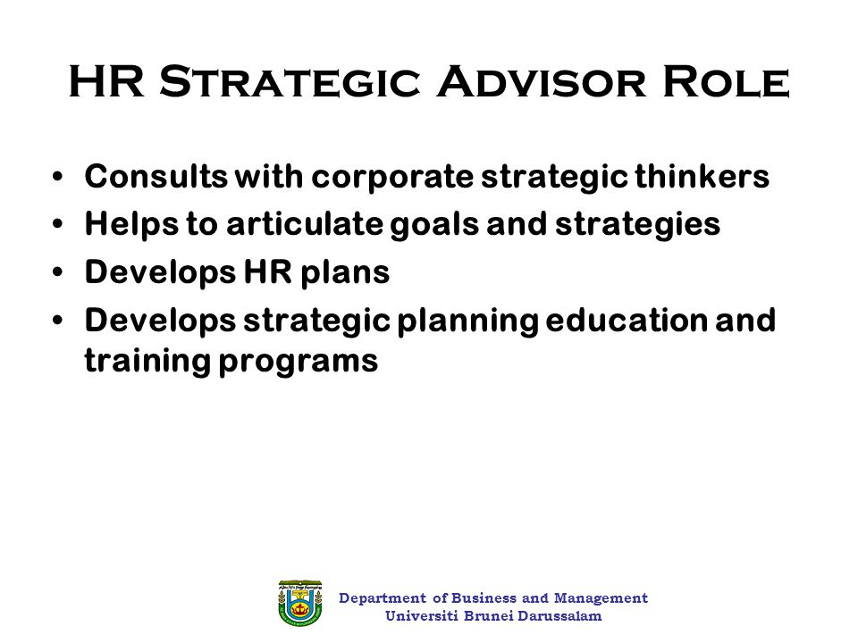 HR Strategic Advisor Role