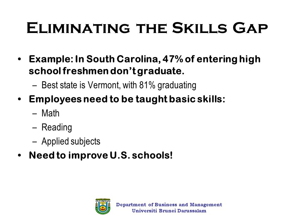 Eliminating the Skills Gap