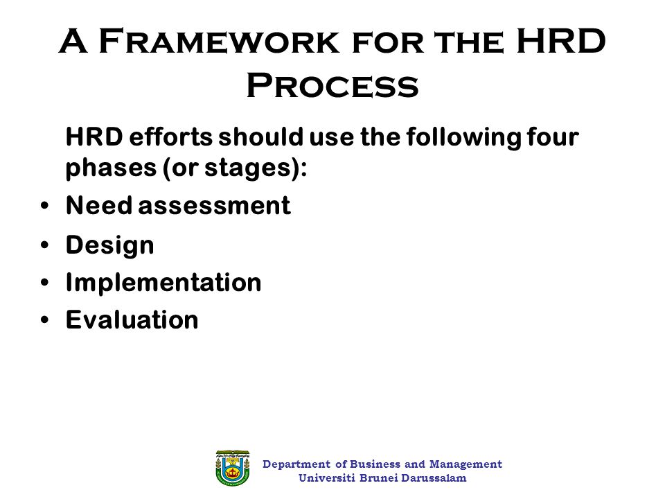 A Framework for the HRD Process