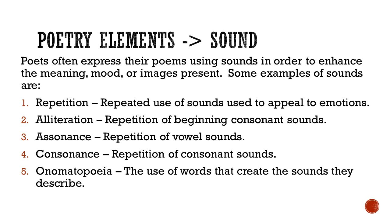 Poetry Elements -> Sound
