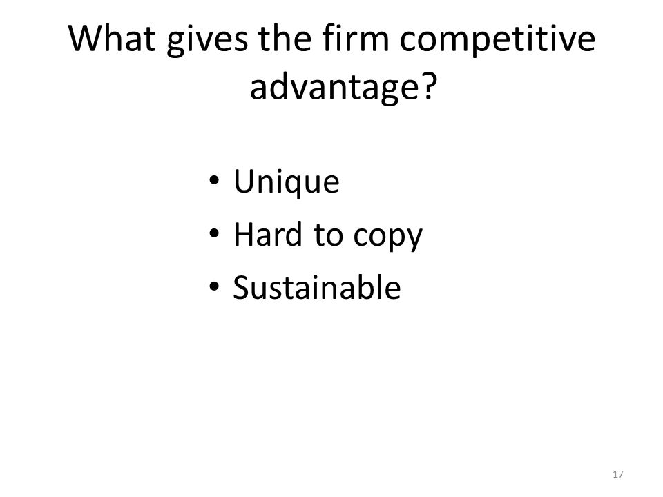 What gives the firm competitive advantage