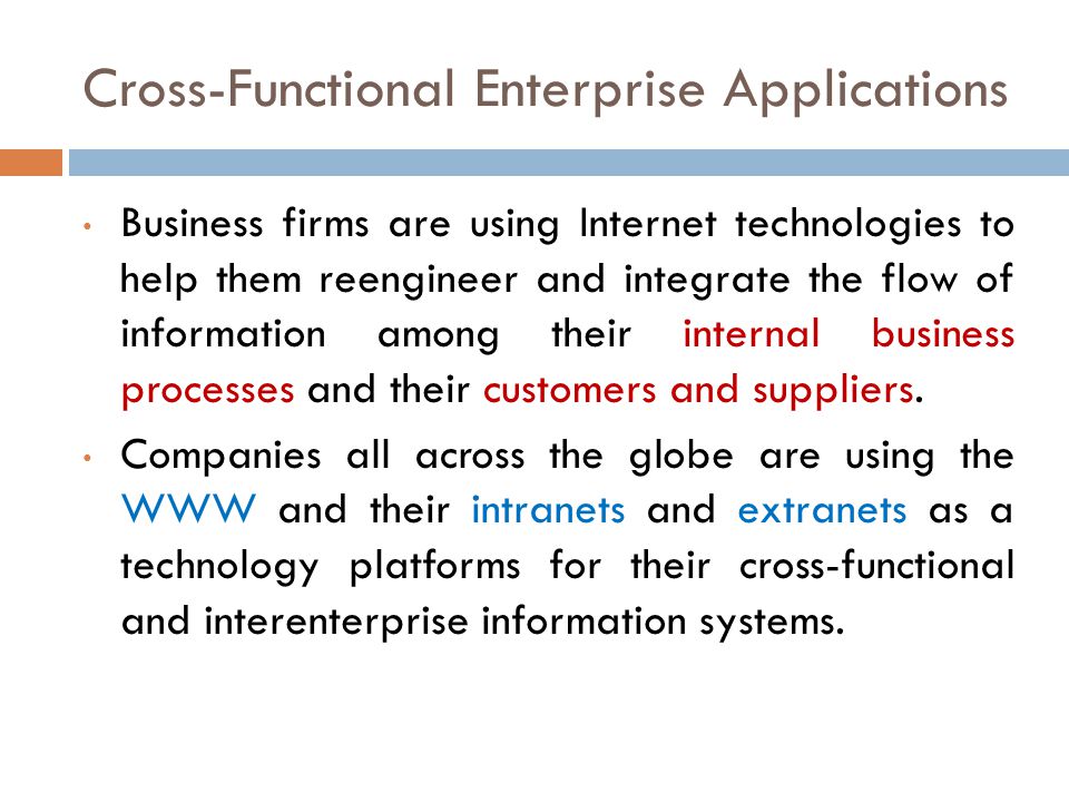 Cross-Functional Enterprise Applications