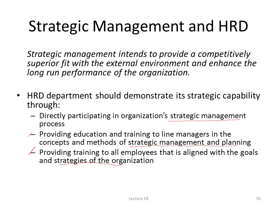 Strategic Management and HRD
