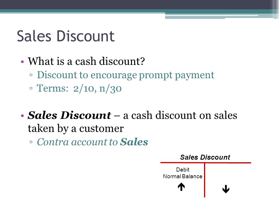 Sales Discount What is a cash discount