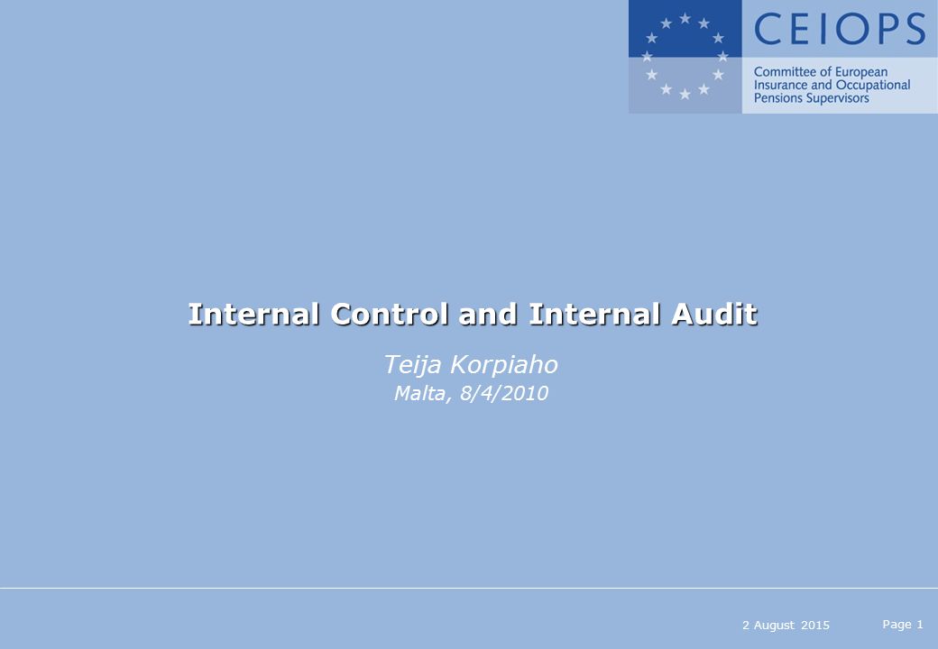 Internal Control and Internal Audit