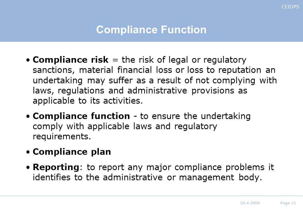 Compliance Function
