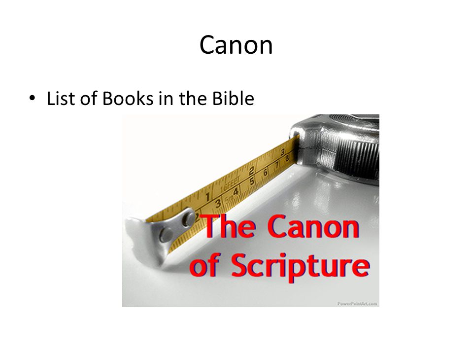 Canon List of Books in the Bible