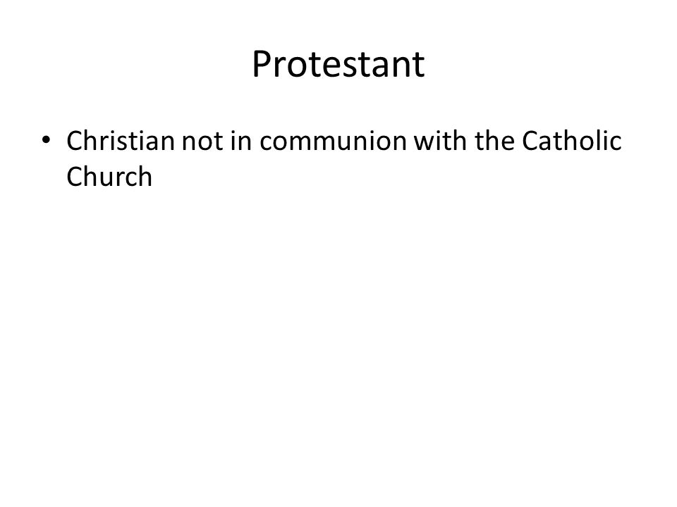 Protestant Christian not in communion with the Catholic Church