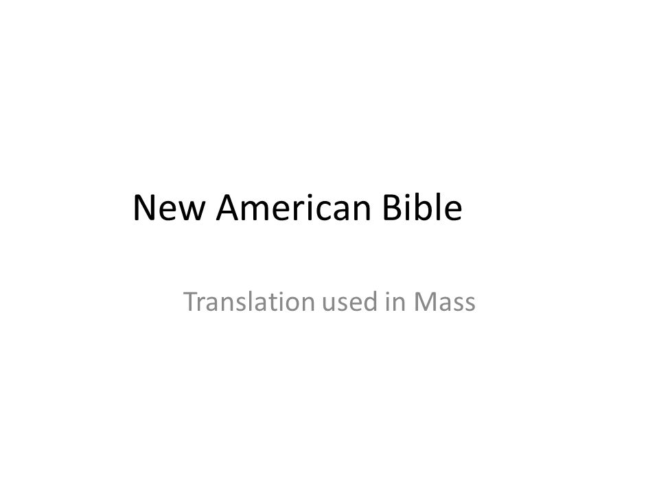 Translation used in Mass