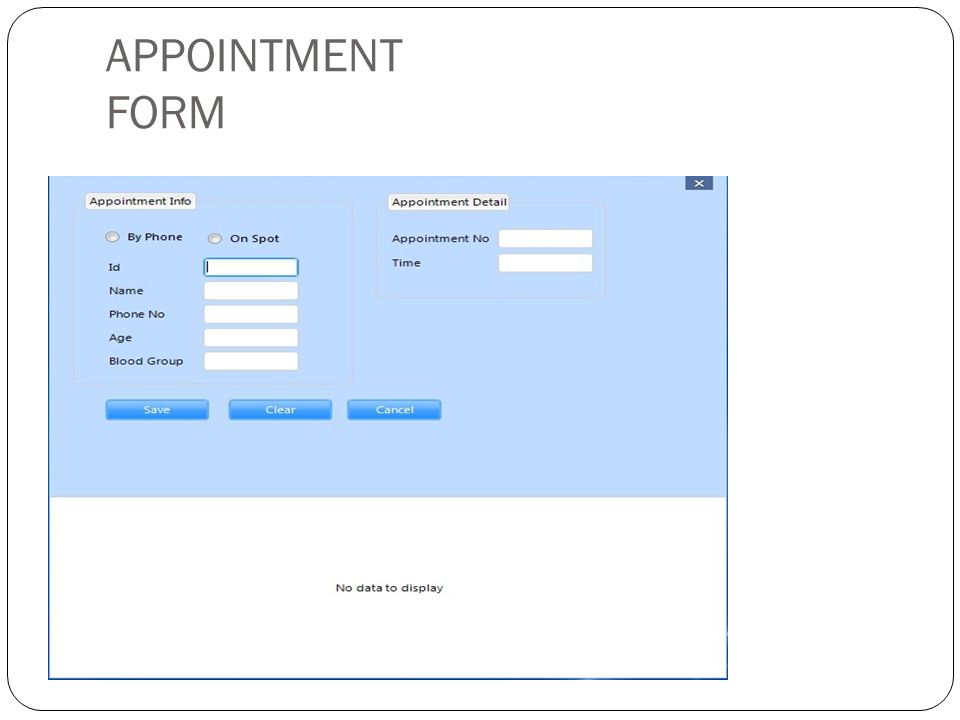 APPOINTMENT FORM