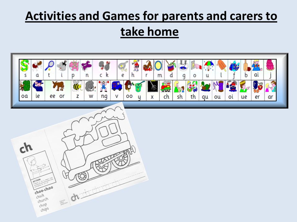 Activities and Games for parents and carers to take home