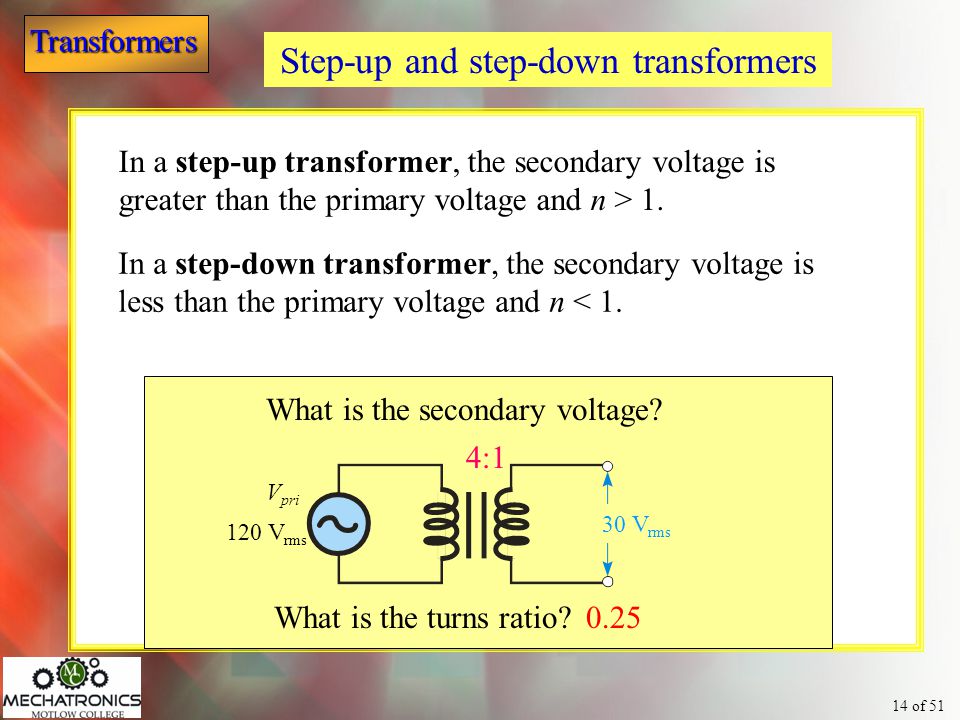 Step-up and step-down transformers