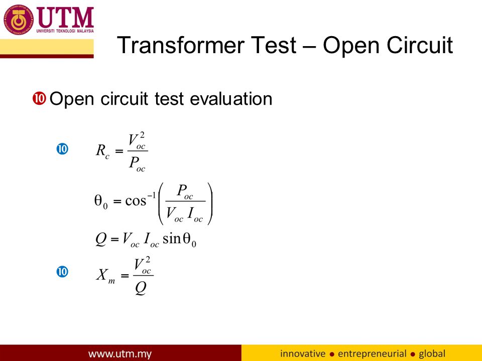 Transformer Test – Open Circuit