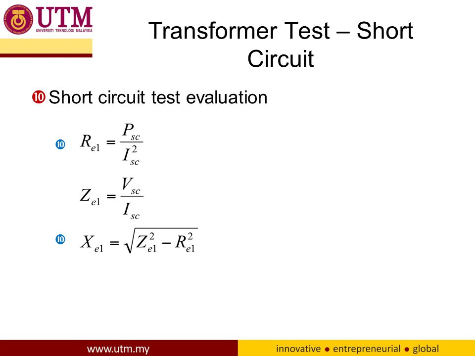 Transformer Test – Short Circuit
