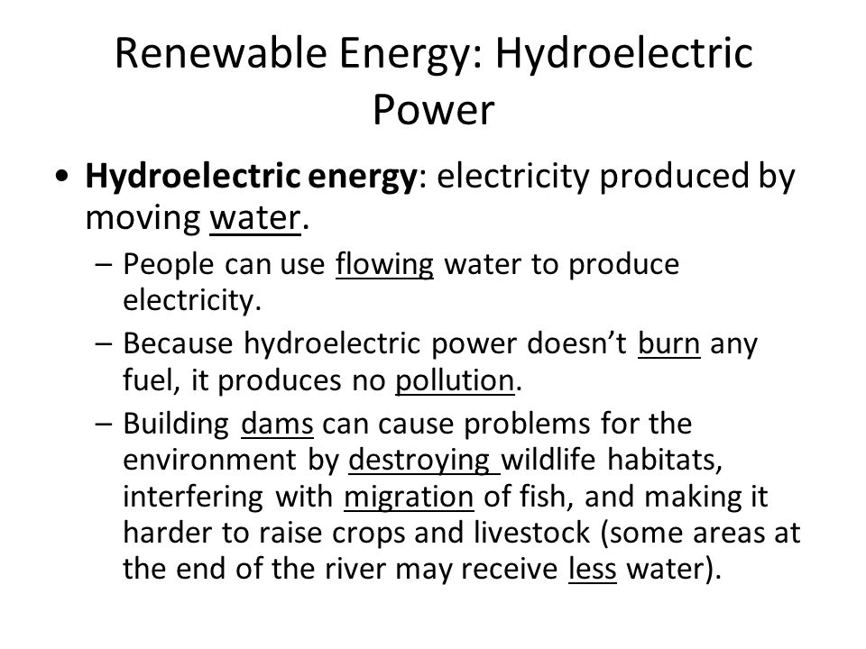 Renewable Energy: Hydroelectric Power