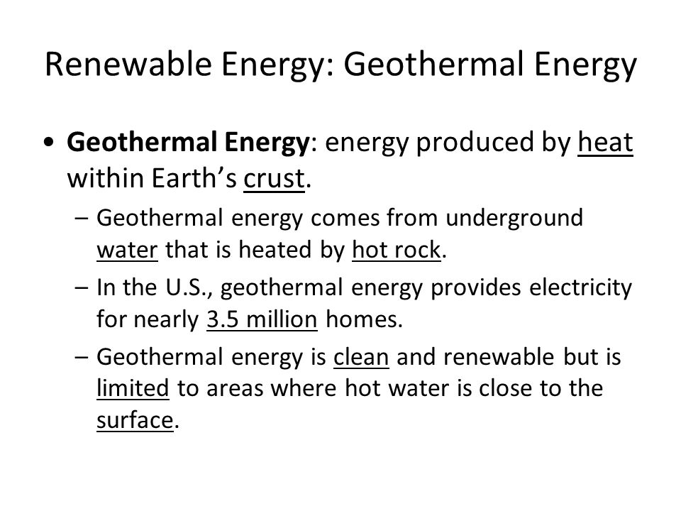 Renewable Energy: Geothermal Energy