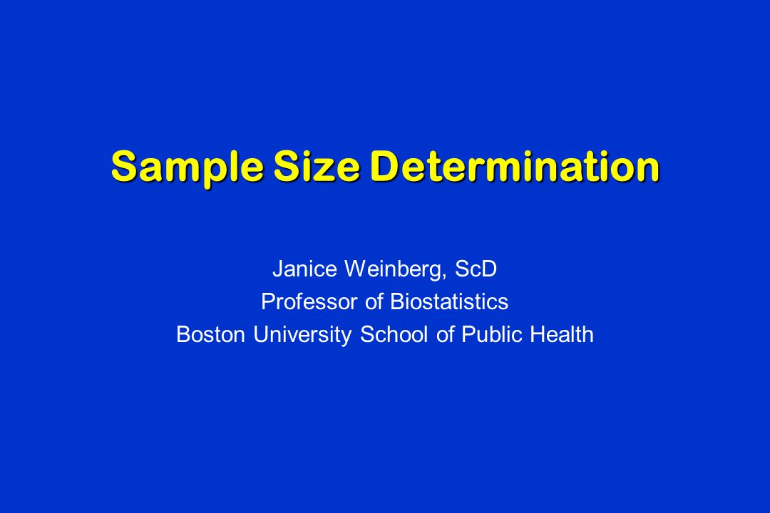 sample size determination