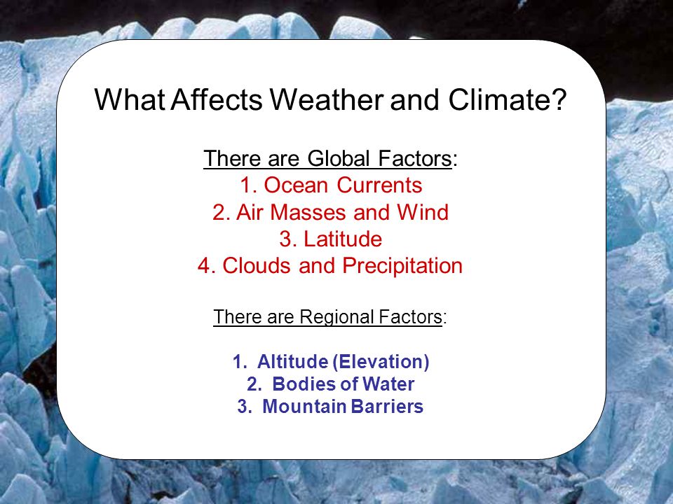 What Affects Weather and Climate