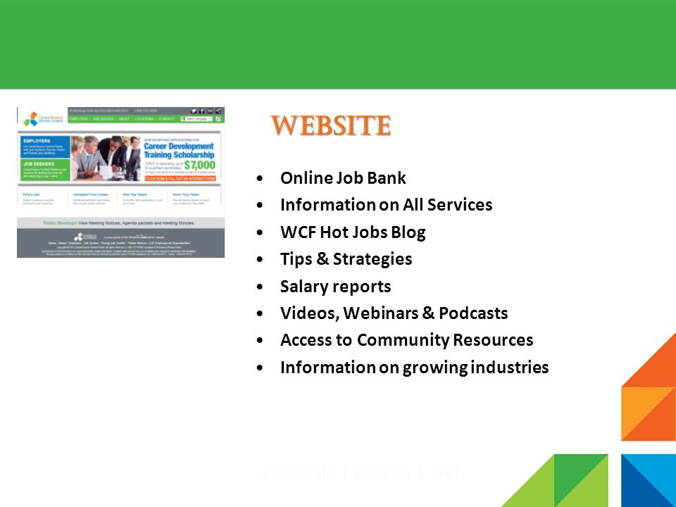 Website Online Job Bank Information on All Services WCF Hot Jobs Blog