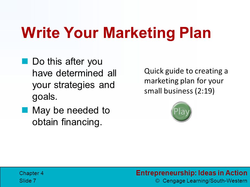 Write Your Marketing Plan