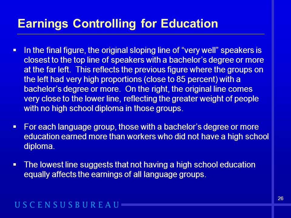 Earnings Controlling for Education