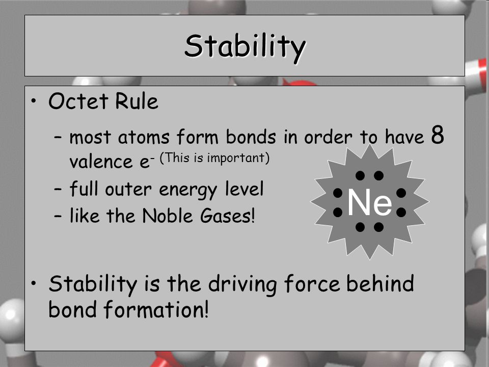 Ne Stability Octet Rule