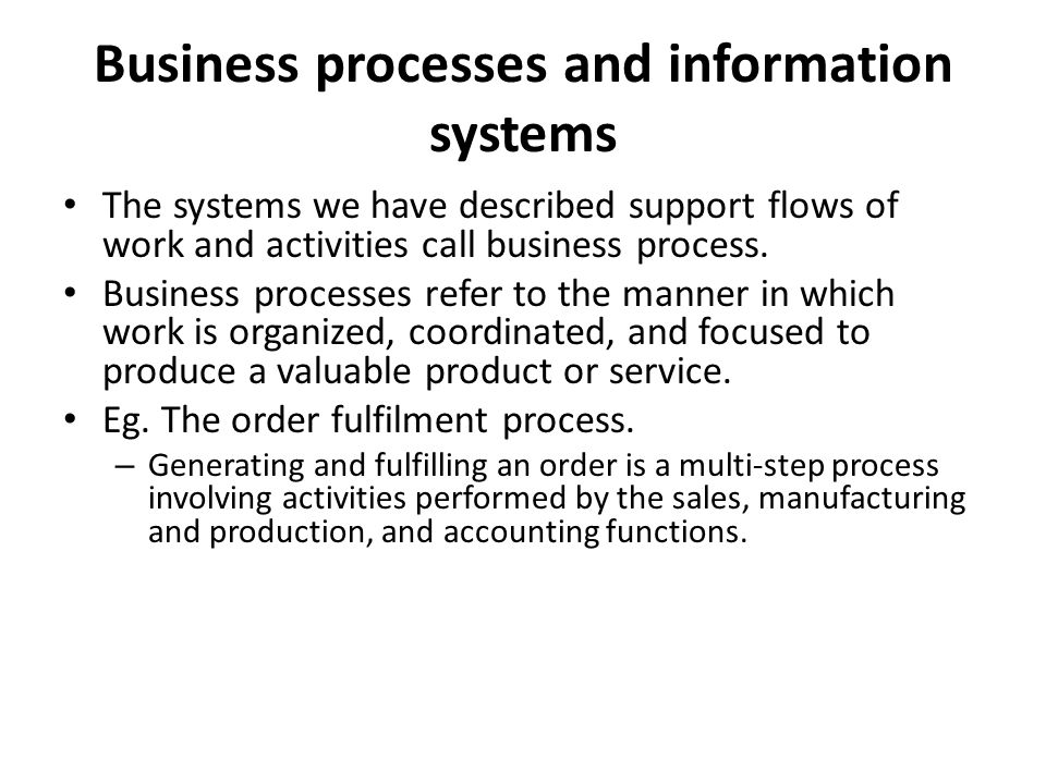 Business processes and information systems