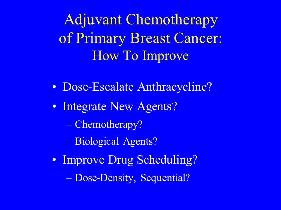 Adjuvant Chemotherapy of Primary Breast Cancer: How To Improve