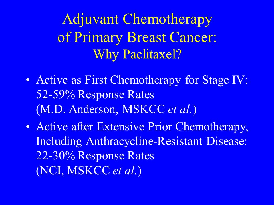 Adjuvant Chemotherapy of Primary Breast Cancer: Why Paclitaxel