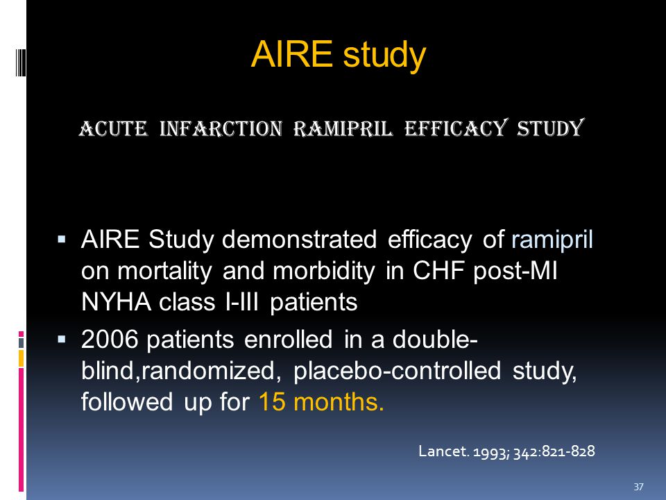 AIRE study acute infarction ramipril efficacy study.