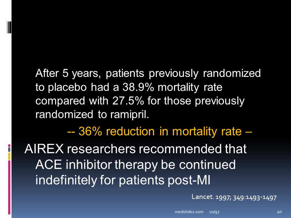 After 5 years, patients previously randomized to placebo had a 38
