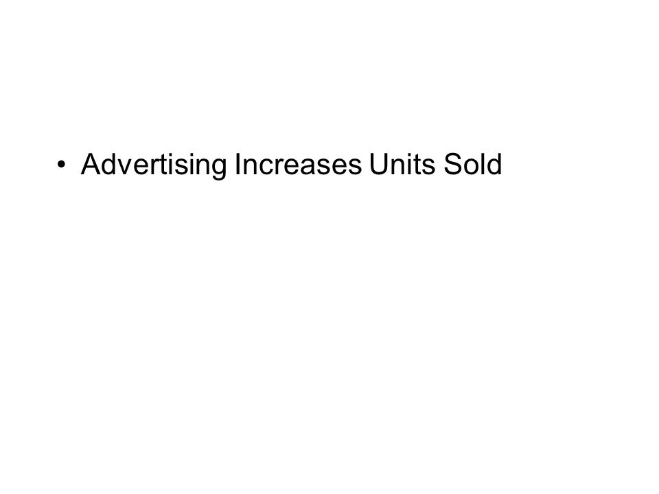 Advertising Increases Units Sold
