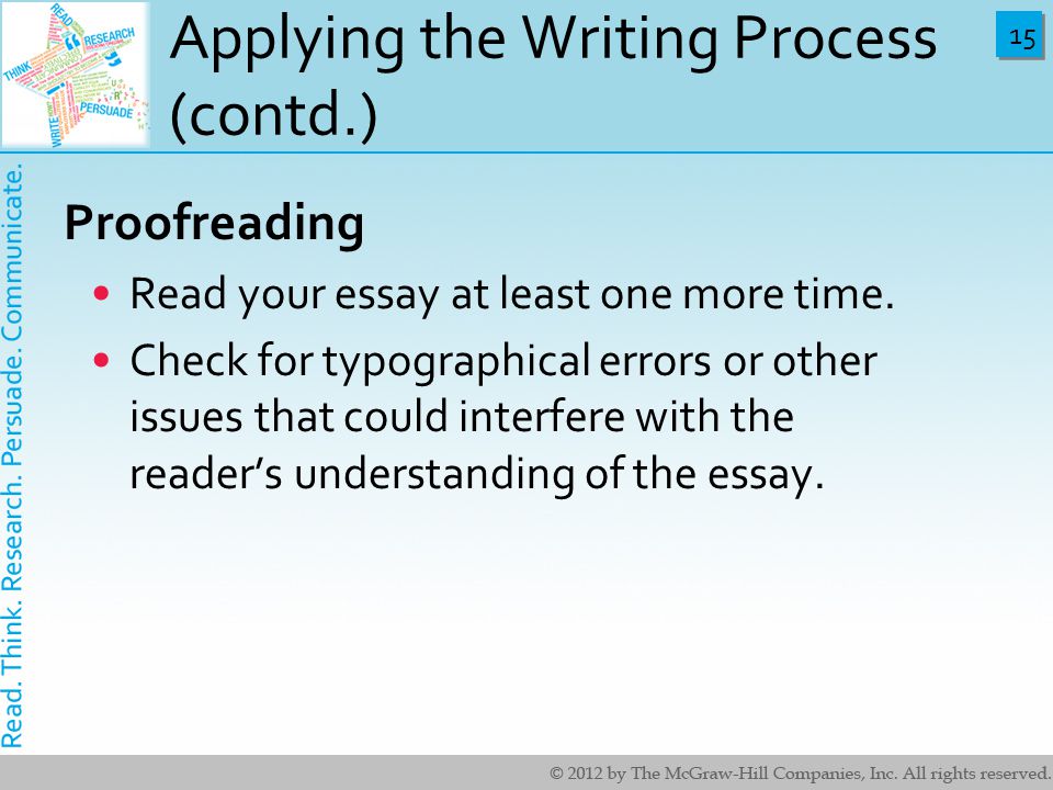 Applying the Writing Process (contd.)