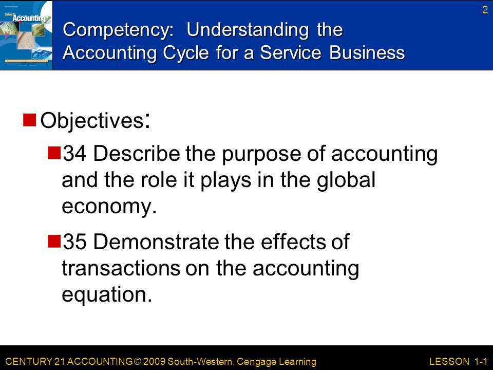 Competency: Understanding the Accounting Cycle for a Service Business