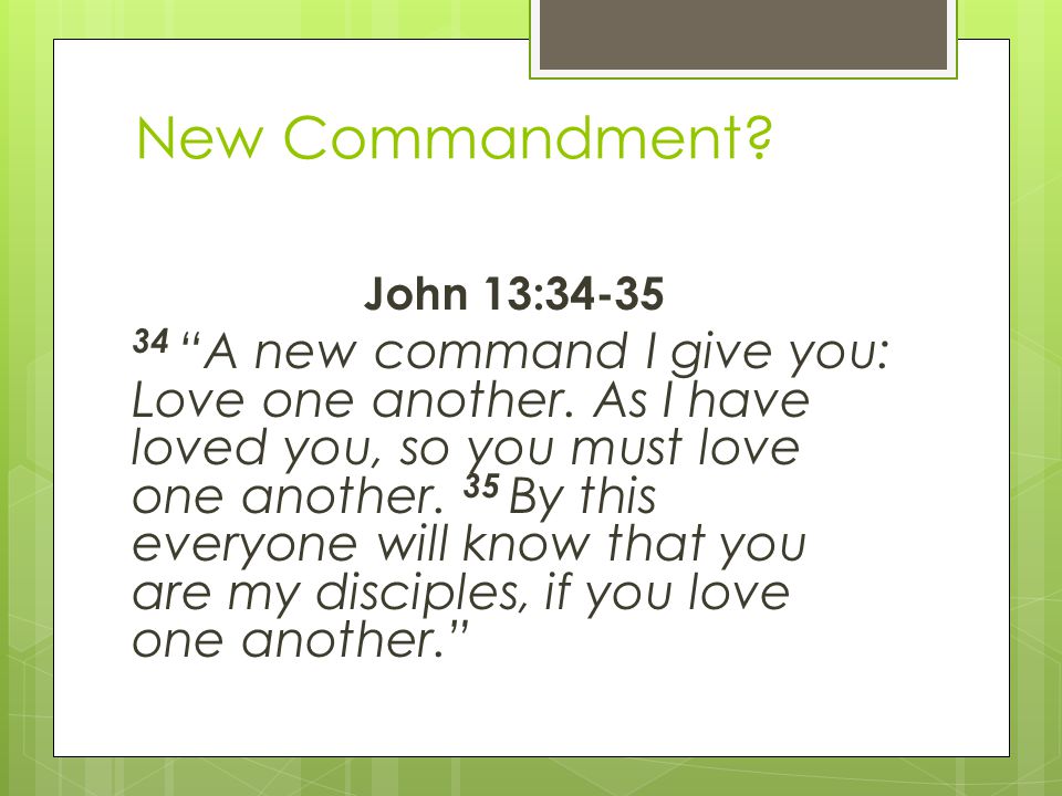 New Commandment John 13: