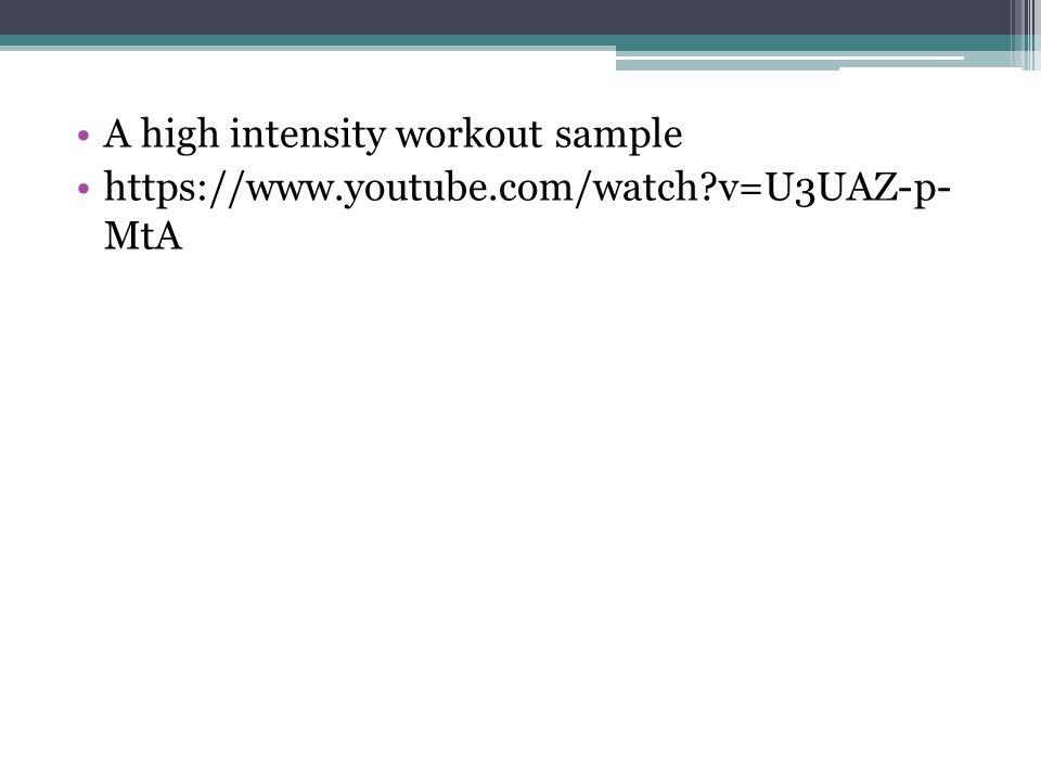 A high intensity workout sample