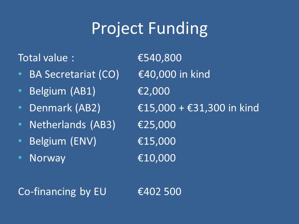 Project Funding Total value : €540,800