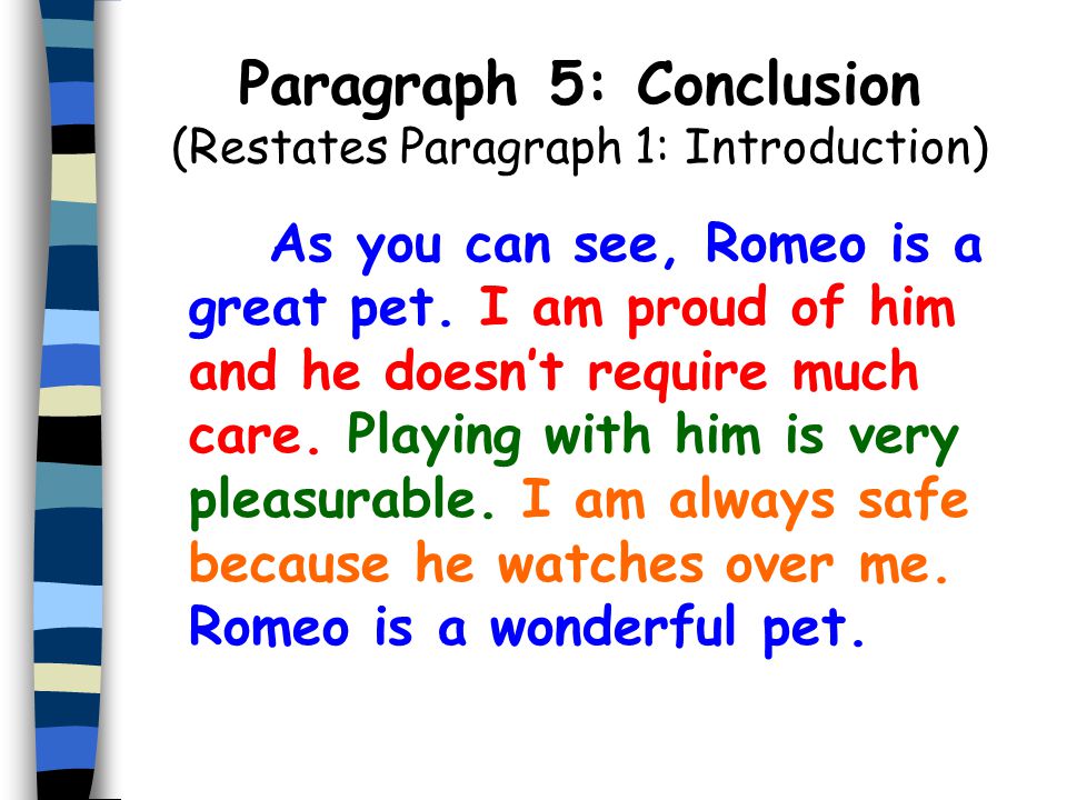Paragraph 5: Conclusion (Restates Paragraph 1: Introduction)