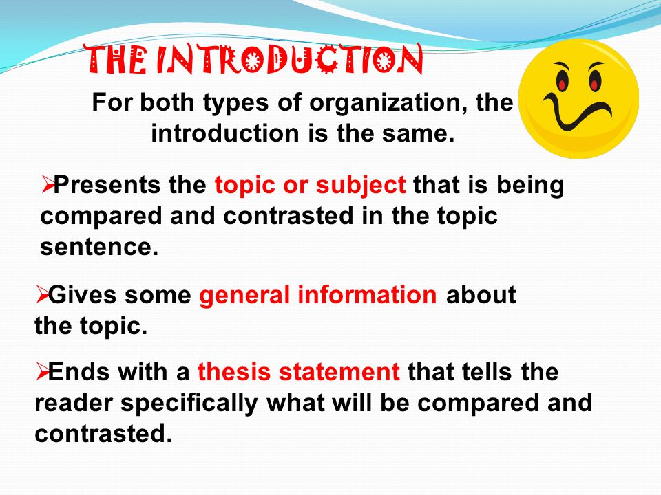 For both types of organization, the introduction is the same.