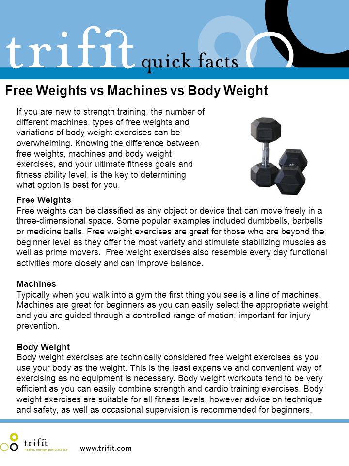 Free Weights vs Machines vs Body Weight