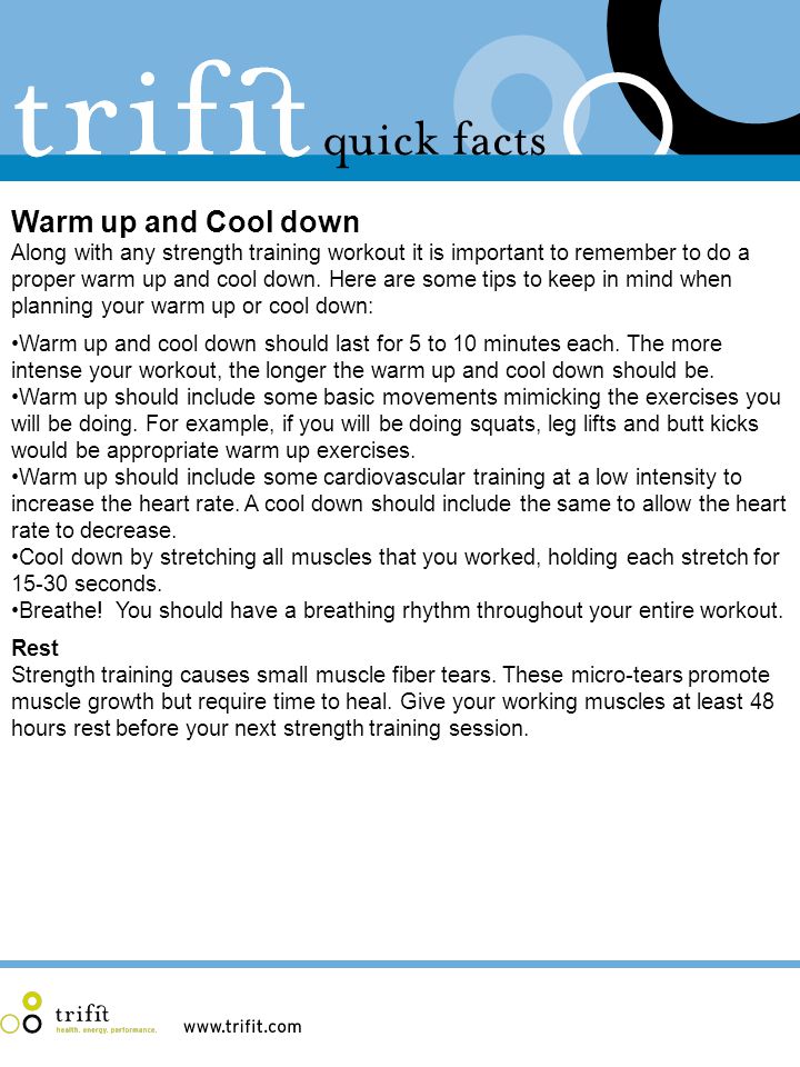 Warm up and Cool down