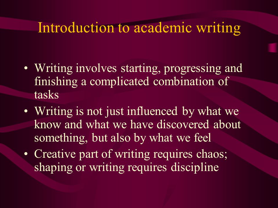 Introduction to academic writing