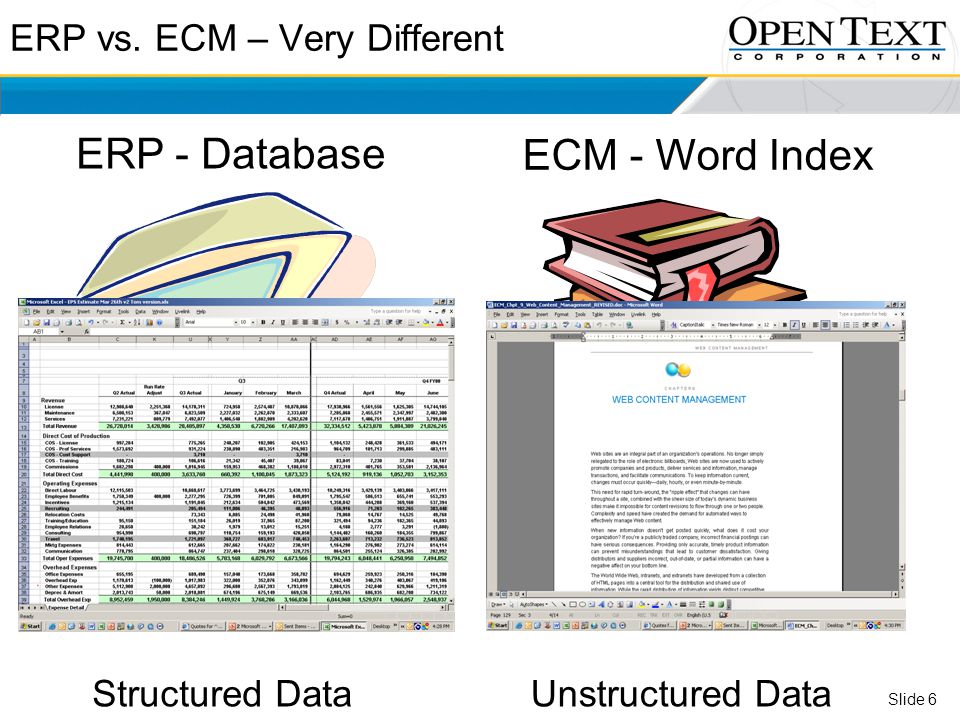ERP vs. ECM – Very Different